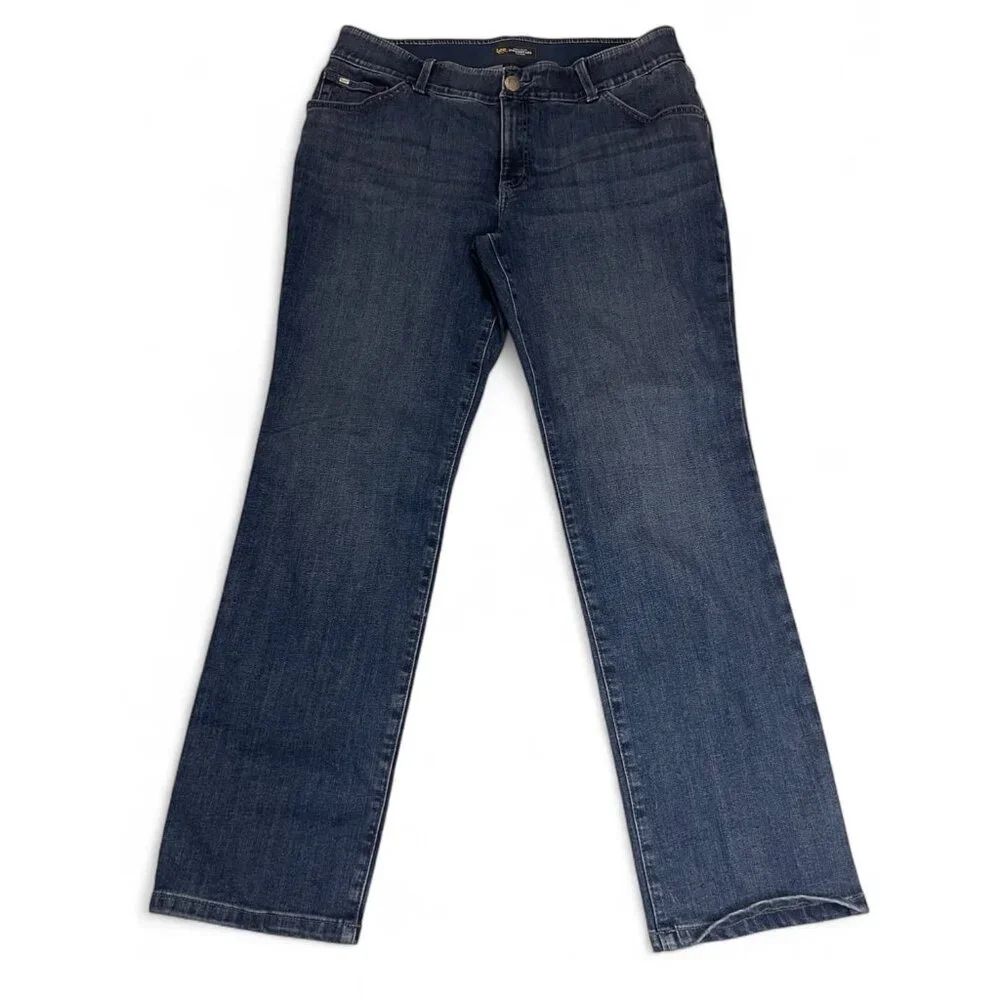 Lee Women's Size Flex Motion Regular Fit Straight Leg Jean Royal Chakra 16 - Picture 1 of 15